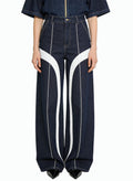 Women's Stripe High-waist Wide-leg Jeans