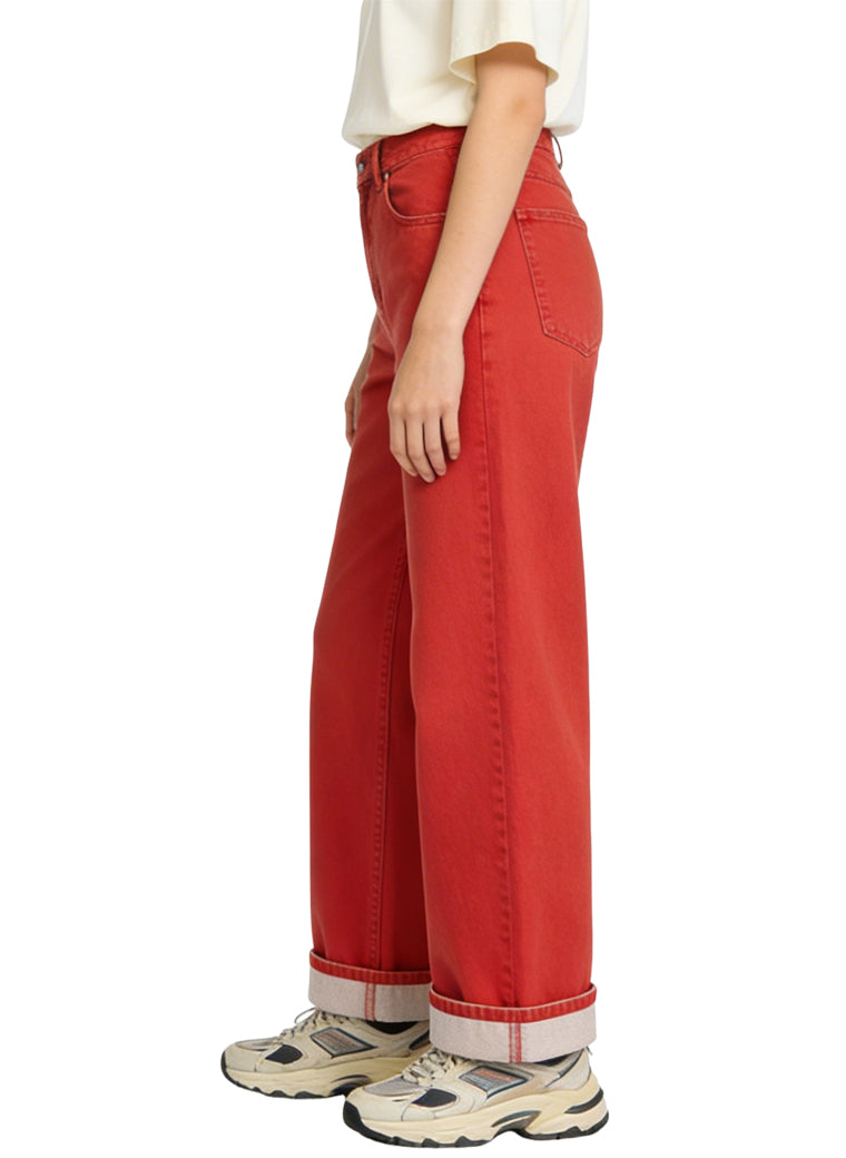 Women's Solid-color High-waist Wide-leg Jeans