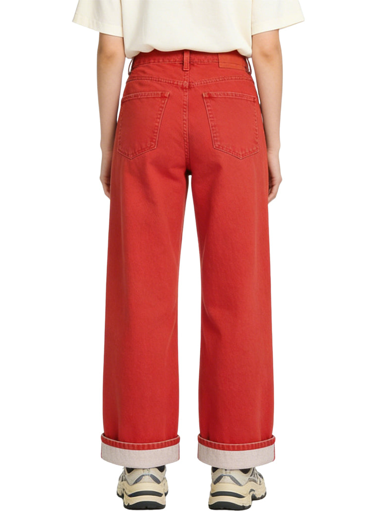 Women's Solid-color High-waist Wide-leg Jeans