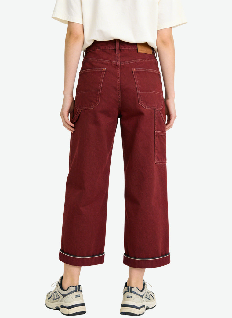 Women's Carpenter Pocket High-waist Wide-leg Jeans