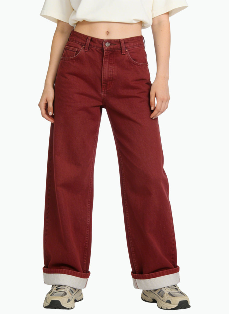 Women's Solid-color Comfortable Wide-leg Jeans