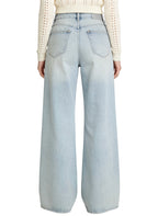 Women's Button-fly Distressed Wide-leg Jeans