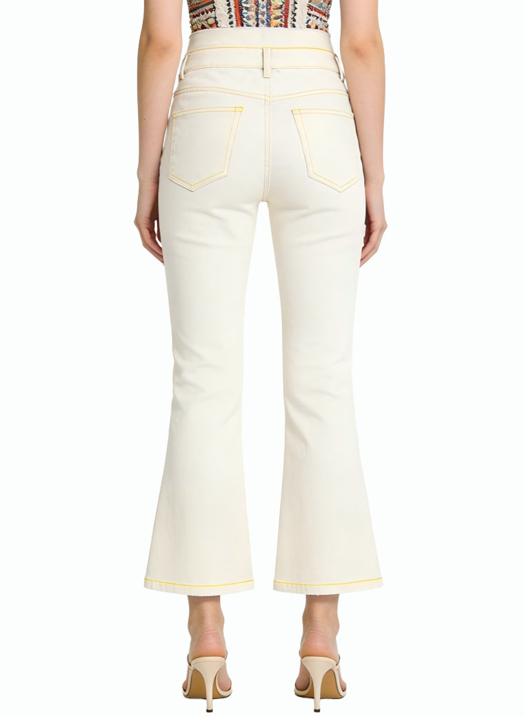 Women's High-waist Cropped Flared Jeans