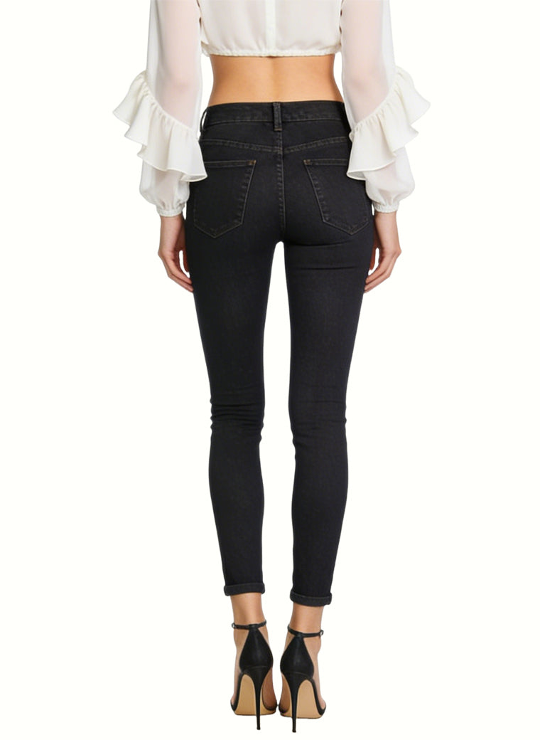 Women's High-waist Skinny Straight-leg Jeans