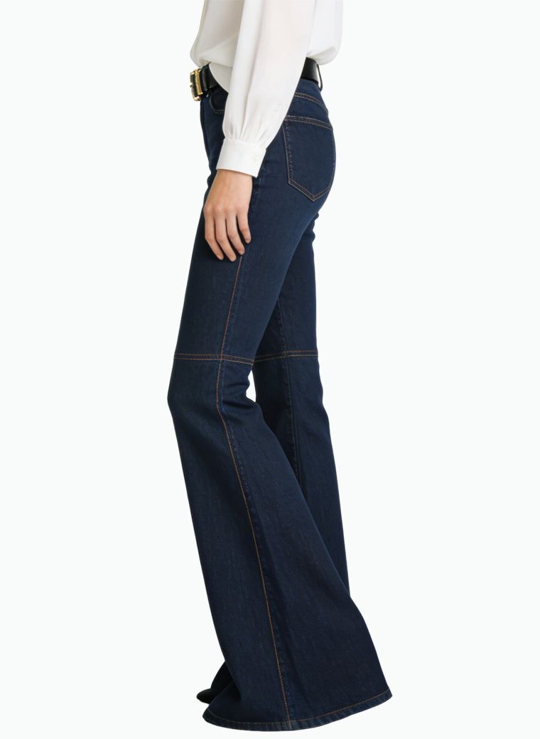 Women's High-waist Flared Wide-leg Jeans