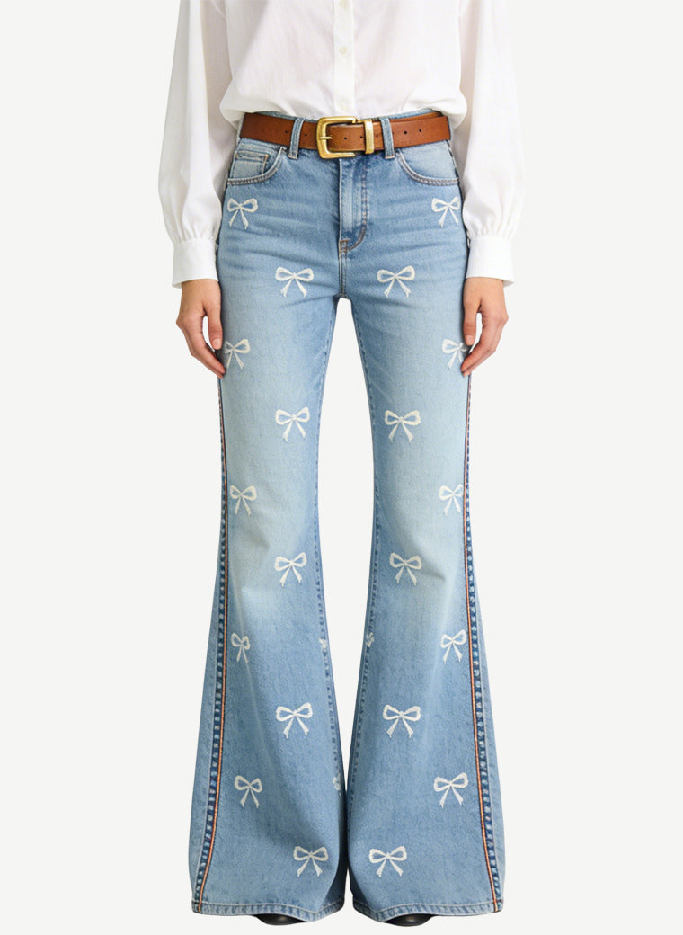 Women's Fashion High-waist Flared Jeans
