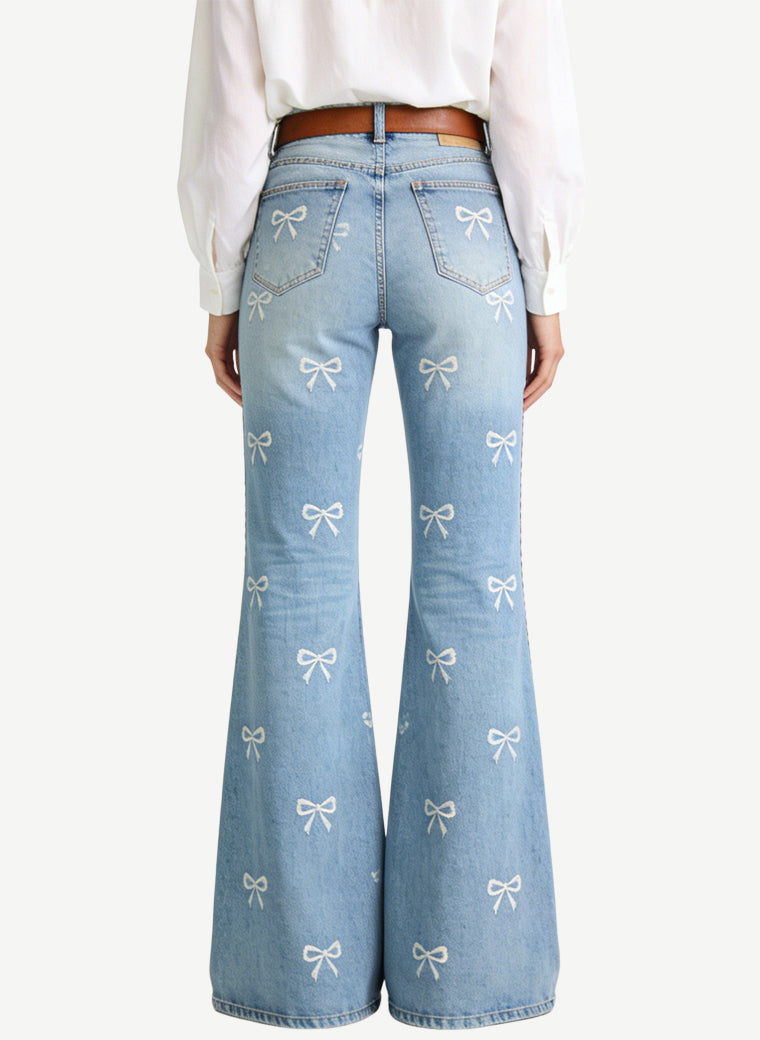 Women's Fashion High-waist Flared Jeans