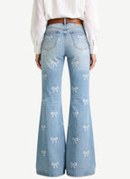 Women's Fashion High-waist Flared Jeans
