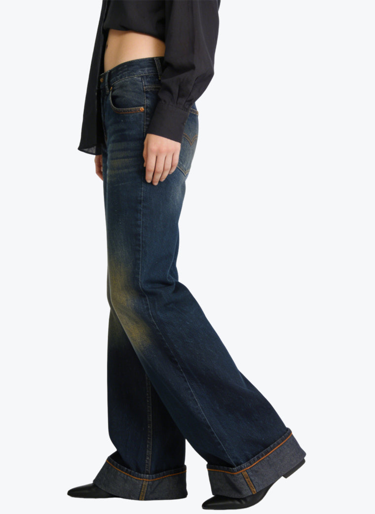 Women's Retro High-waist Wide-leg Jeans