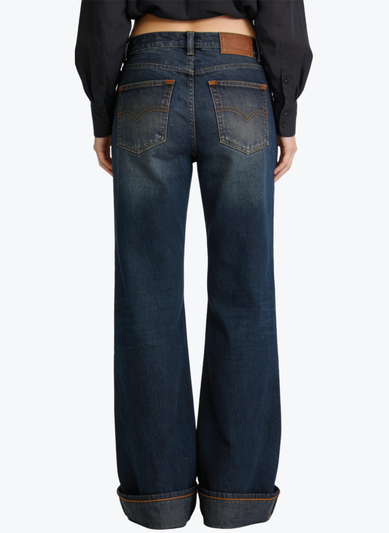 Women's Retro High-waist Wide-leg Jeans