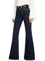 Women's Studded Detail Stylish Flared Jeans