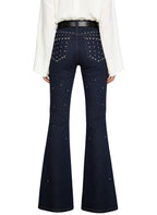 Women's Studded Detail Stylish Flared Jeans