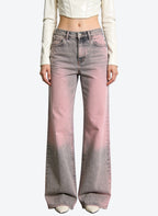 Women's Gradient Ombre High-waist Wide-leg Jeans