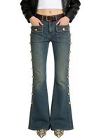 Women's Studded Detail Flared Jeans