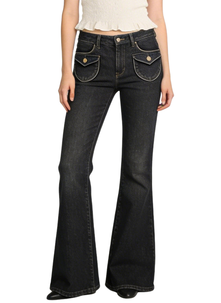 Women's Pocket-detail High-waist Flared Jeans