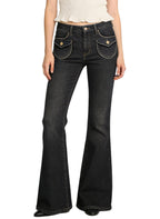 Women's Pocket-detail High-waist Flared Jeans