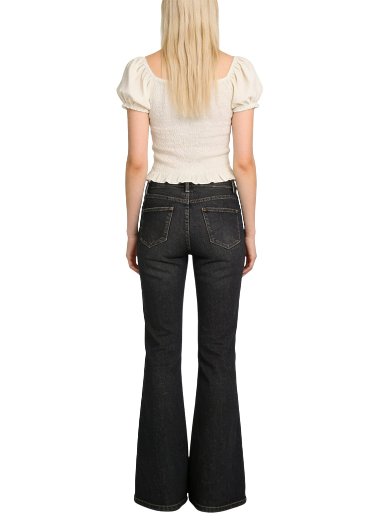 Women's Pocket-detail High-waist Flared Jeans