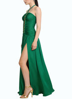 Sexy Halter Cross Long Vacation Style Dress
