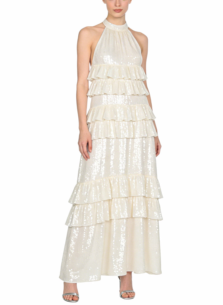 Multi Layer Ruffle Long Evening Dress