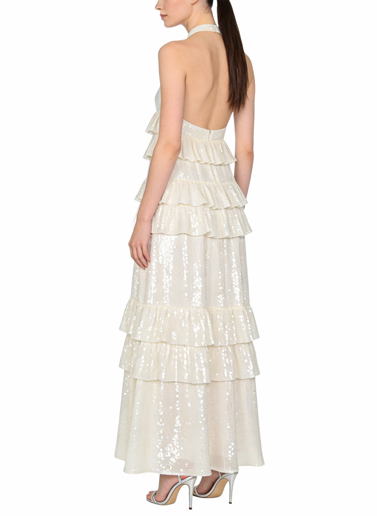 Multi Layer Ruffle Long Evening Dress