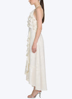 Fashion Halter Asymmetric Hem Long Dress