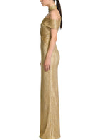 Asymmetrical Short Sleeve Long Formal Dress