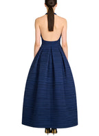 Pleated Flared Long Elegant Banquet Dress