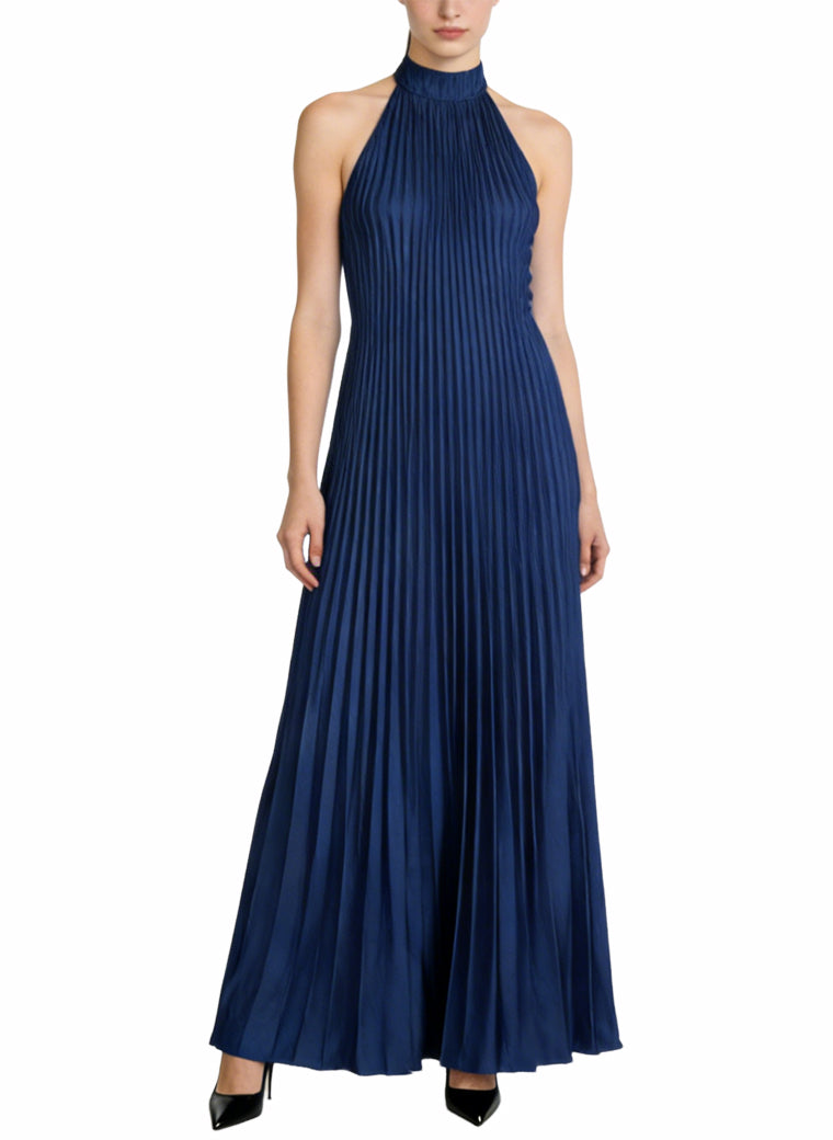 High Neck Flared Long Temperament Dress