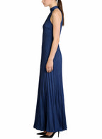 High Neck Flared Long Temperament Dress