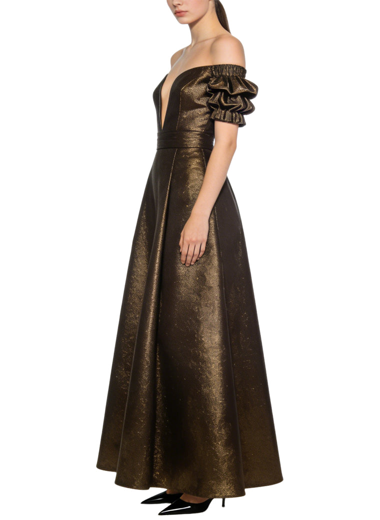 Temperament Off-Shoulder Flared Long Dress