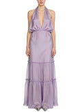 Gentle Romantic Deep V-Neck Long Dress