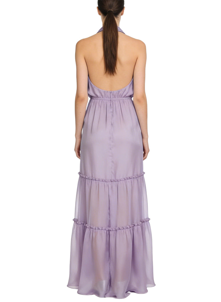 Gentle Romantic Deep V-Neck Long Dress