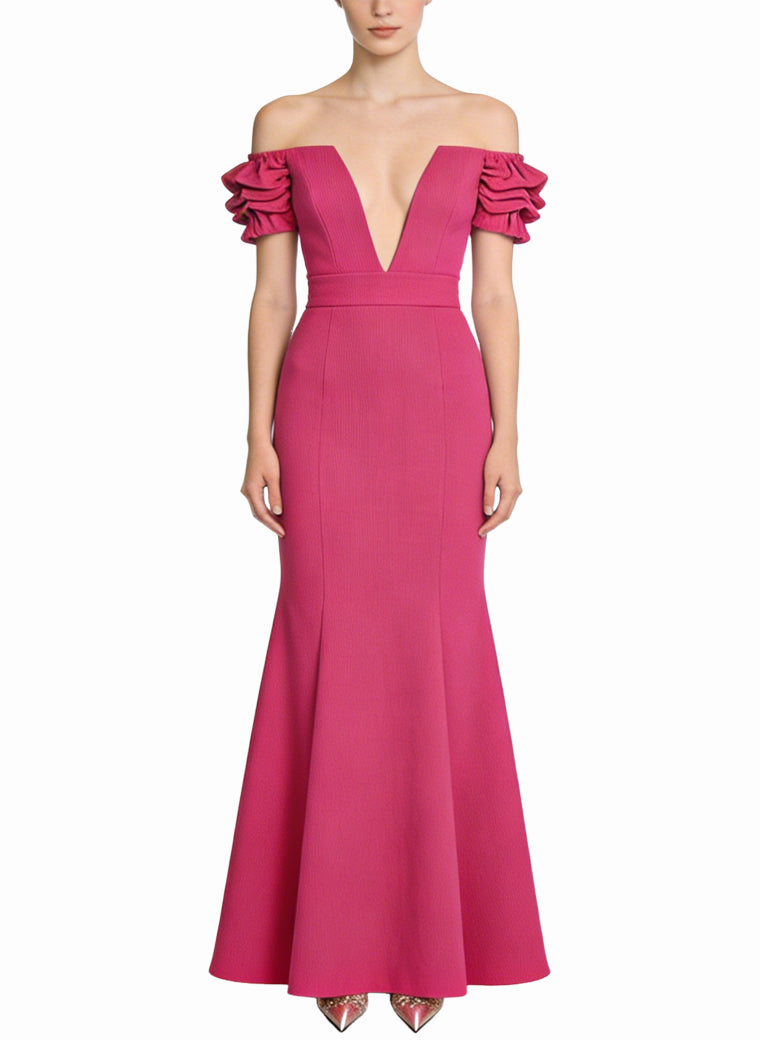 Fashion Off-Shoulder Long Elegant Dress