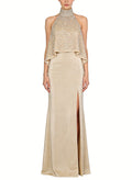 Fashion Halter High Slit Long Formal Dress