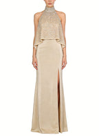 Fashion Halter High Slit Long Formal Dress