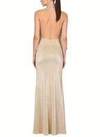 Fashion Halter High Slit Long Formal Dress