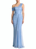 Luxury Premium Asymmetrical Shoulder Long Dress