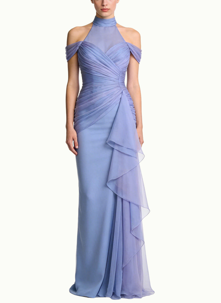 Elegant Halter Off-Shoulder Long Maxi Dress
