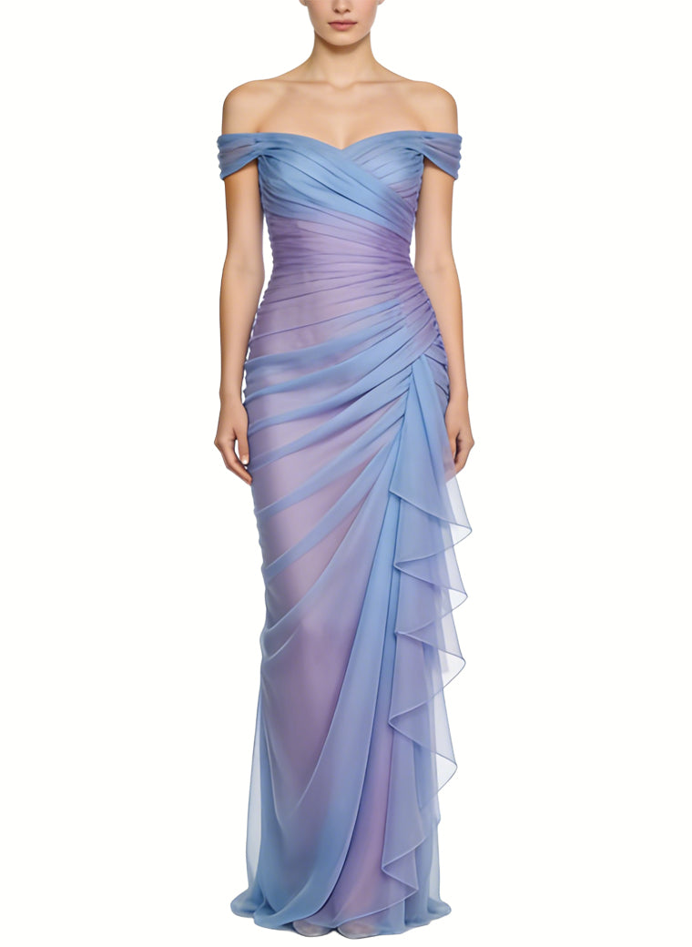 Elegant Retro Off-Shoulder Long Maxi Dress