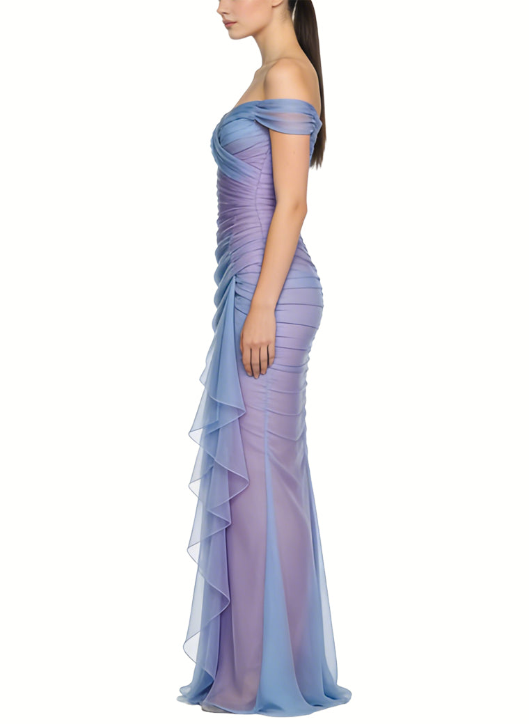 Elegant Retro Off-Shoulder Long Maxi Dress