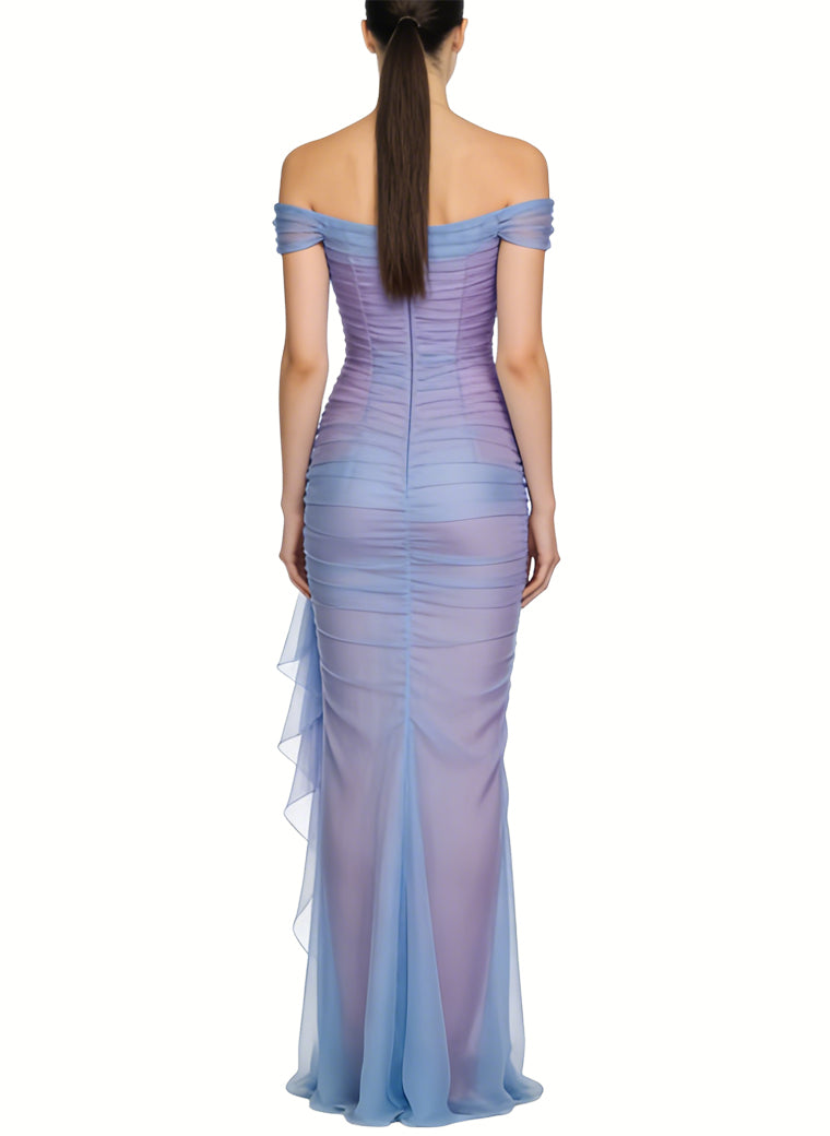 Elegant Retro Off-Shoulder Long Maxi Dress