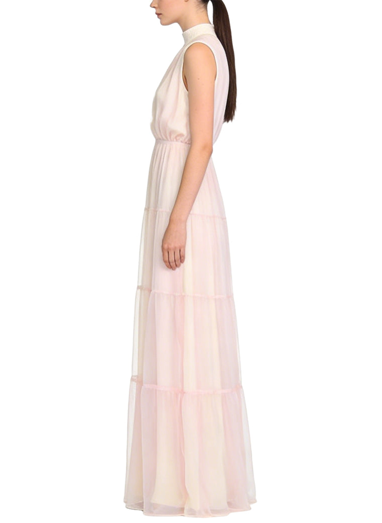 Sweet Gentle Stand Collar Sleeveless Party Dress