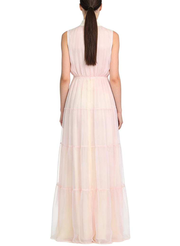 Sweet Gentle Stand Collar Sleeveless Party Dress