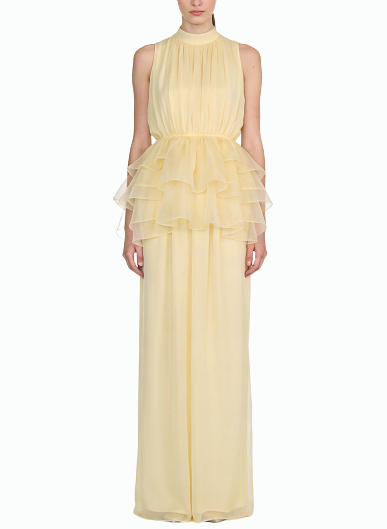 Gentle Stand Collar Sleeveless Elegant Dress