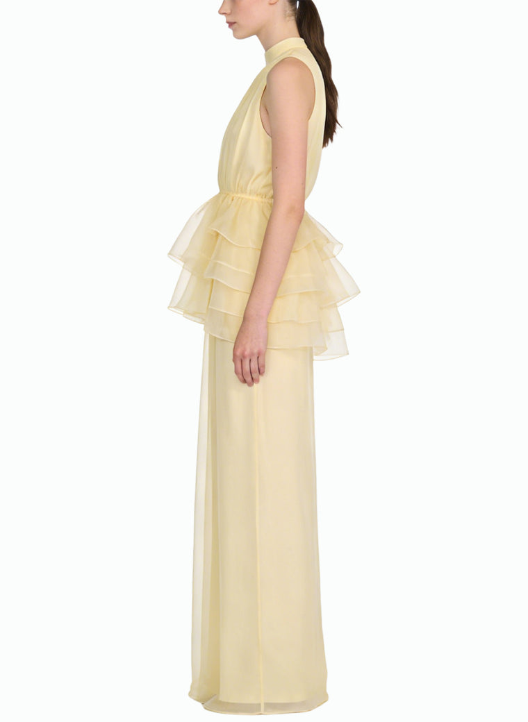 Gentle Stand Collar Sleeveless Elegant Dress