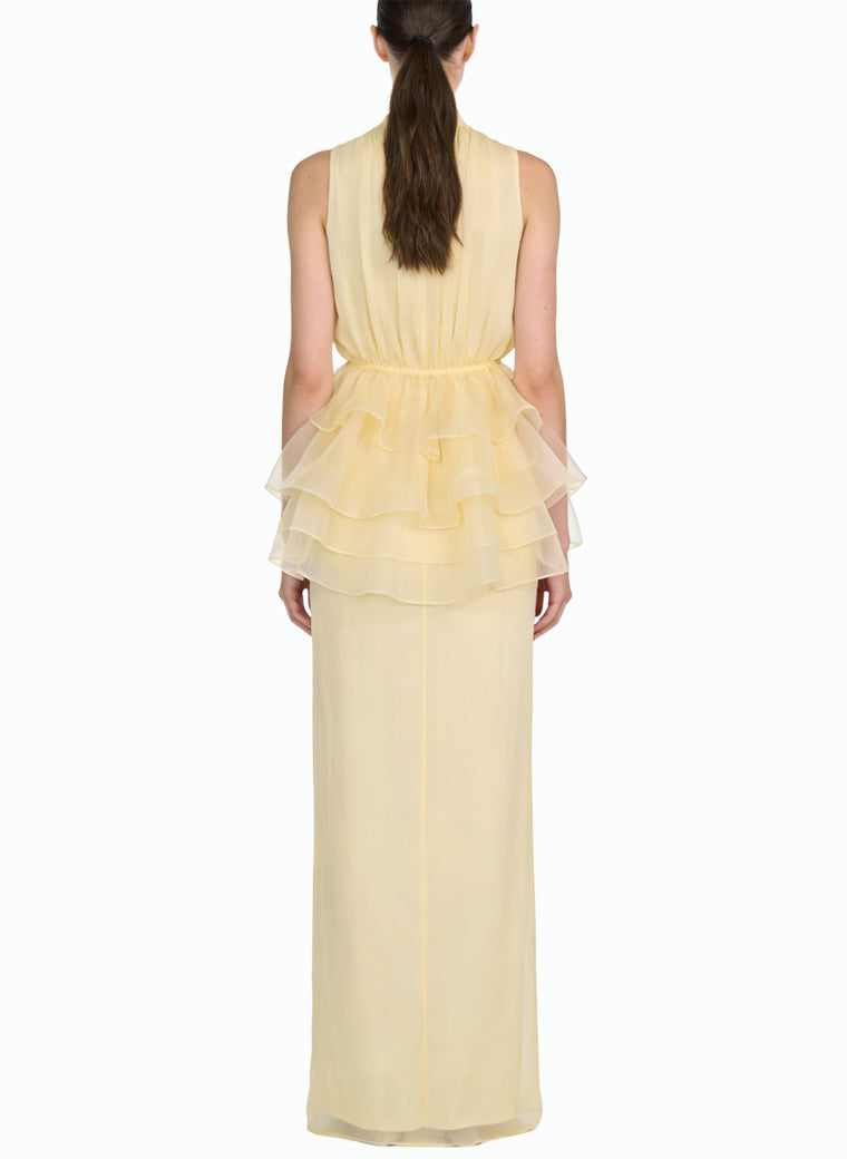 Gentle Stand Collar Sleeveless Elegant Dress