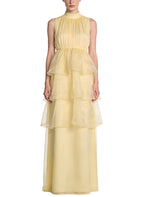 Romantic Stand Collar Sleeveless Long Dress