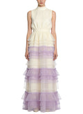Sweet Ladies' Stand-Up Collar Sleeveless Long Dress
