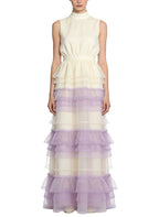Sweet Ladies' Stand-Up Collar Sleeveless Long Dress