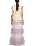Sweet Ladies' Stand-Up Collar Sleeveless Long Dress
